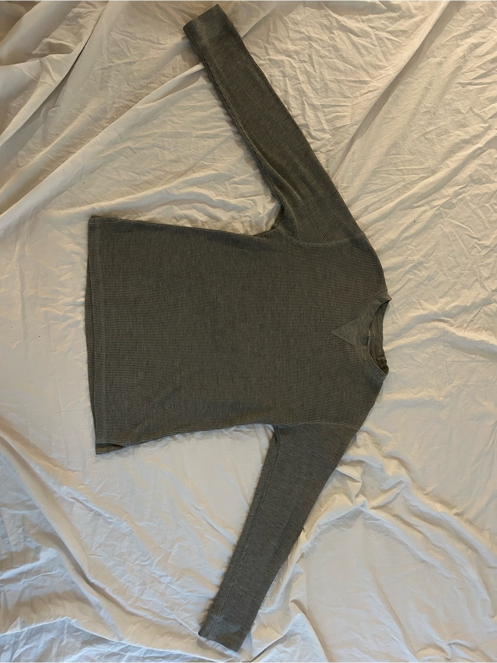 Preswick & Moore Heather Gray Ribbed Crew Sweatshirt - Picture 3 of 13